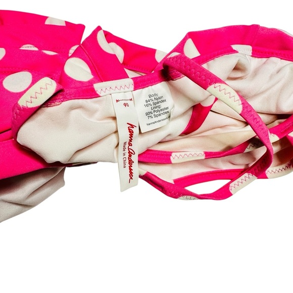 Hanna Andersson Girls Pink Polka Dot Two-Piece Swimsuit Set Size 90 2T-3T - Picture 7 of 7